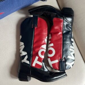 Tommy Hilfiger Red Blue and Black Tall Boots